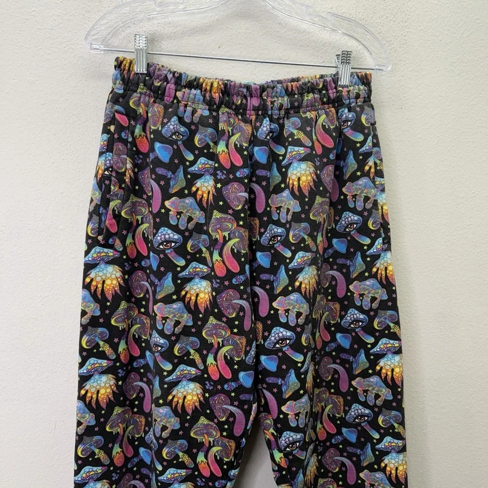 A$$holes Live Forever Sweatpants Joggers Pants Mens L AOP Psychedelic Mushrooms